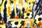 Black-Multi Poly Stretch Abtract Printed ITY Jersey Knit Fabric By the Yard